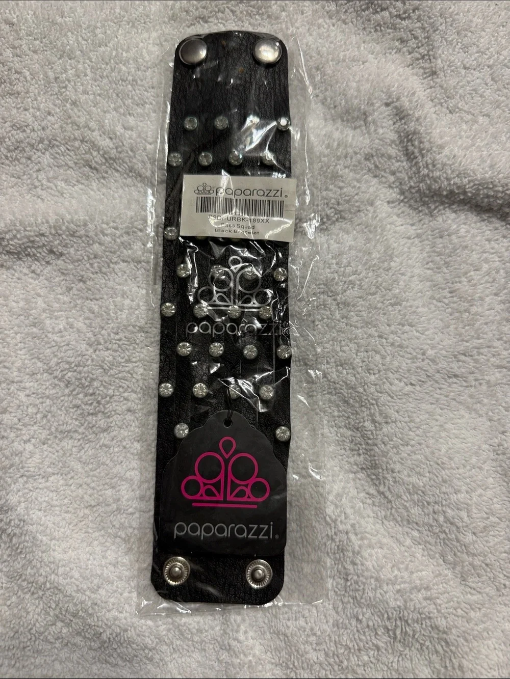 paparazzi Black Studded Snap Holster Strap